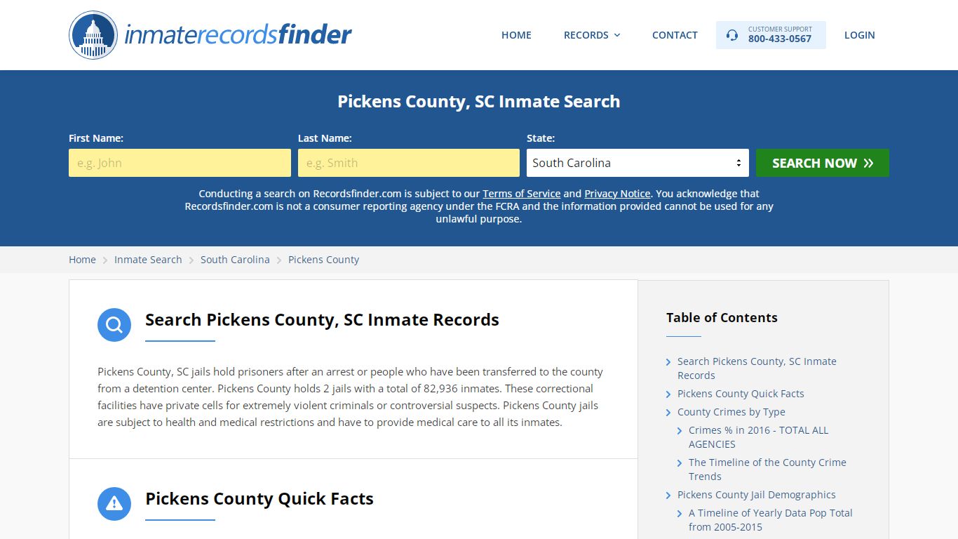 Pickens County, SC Inmate Lookup & Jail Records Online